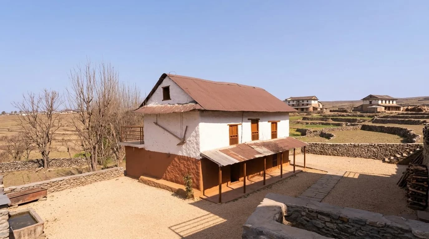 Traditional Suping Gorge Camp homestay house exterior on the hillside
